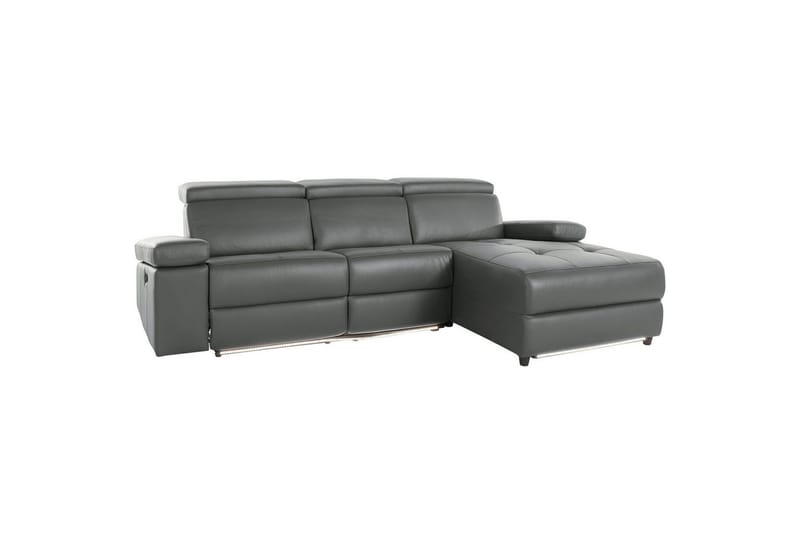 Hjørnesofa 3-personers Rayland Grå, Læder/PU, Højre manuel liggestol - Grå, Læder/PU, Højre manuel liggestol - Møbler - Sofaer - Recliner sofaer