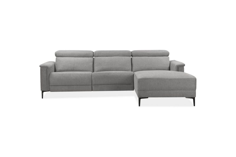 Hjørnesofa 3-personers Lund Lys Grå, Belfast stof, Højre elektrisk liggestol - Lys Grå, Belfast stof, Højre elektrisk liggestol - Møbler - Sofaer - Recliner sofaer