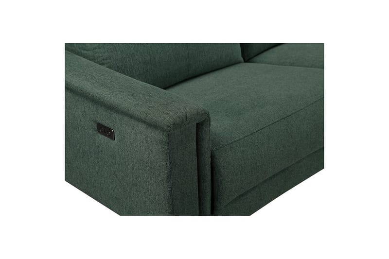 Hjørnesofa 3-personers Lund Mørkegrøn, Belfast stof, Højre elektrisk liggestol - Mørkegrøn, Belfast stof, Højre elektrisk liggestol - Møbler - Sofaer - Recliner sofaer