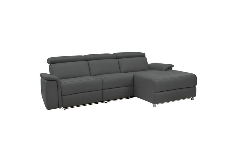 Hjørnesofa 3-personers Pareli Grå, Læder/PU, Højre manuel liggestol - Grå, Læder/PU, Højre manuel liggestol - Møbler - Sofaer - Recliner sofaer