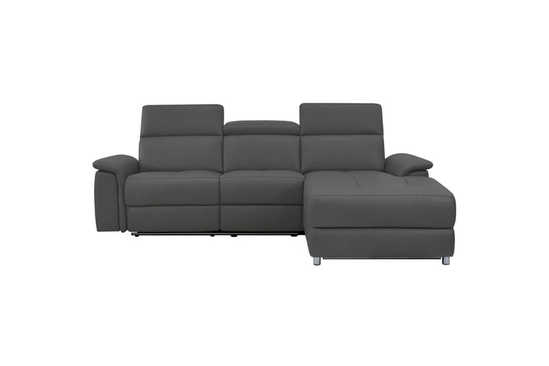 Hjørnesofa 3-personers Pareli Grå, Læder/PU, Højre manuel liggestol - Grå, Læder/PU, Højre manuel liggestol - Møbler - Sofaer - Recliner sofaer