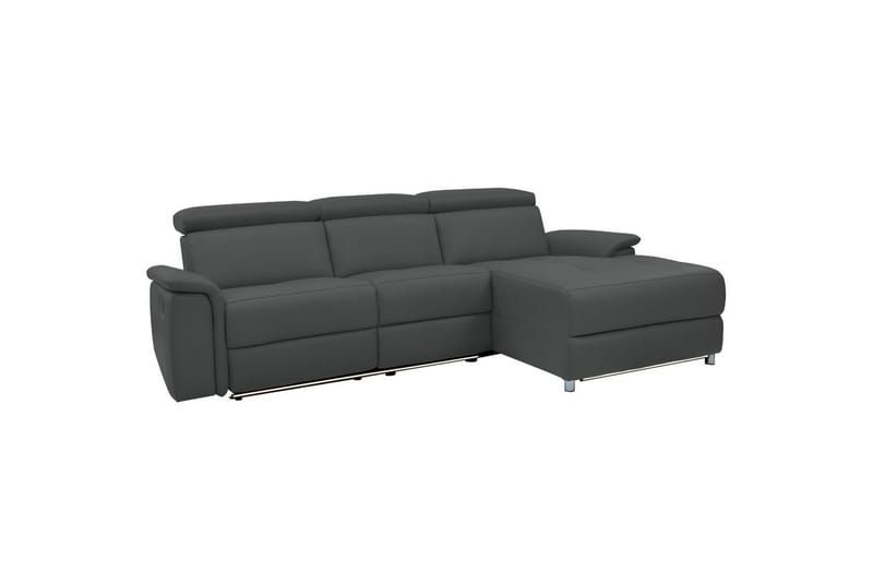 Hjørnesofa 3-personers Pareli Grå, PU, Højre elektrisk liggestol - Grå, PU, Højre elektrisk liggestol - Møbler - Sofaer - Recliner sofaer