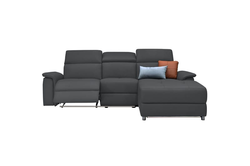 Hjørnesofa 3-personers Pareli Grå, PU, Højre elektrisk liggestol - Grå, PU, Højre elektrisk liggestol - Møbler - Sofaer - Recliner sofaer