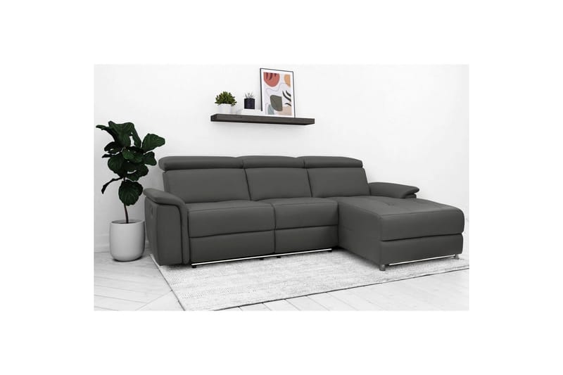Hjørnesofa 3-personers Pareli Sort, PU, Højre elektrisk liggestol - Sort, PU, Højre elektrisk liggestol - Møbler - Sofaer - Recliner sofaer