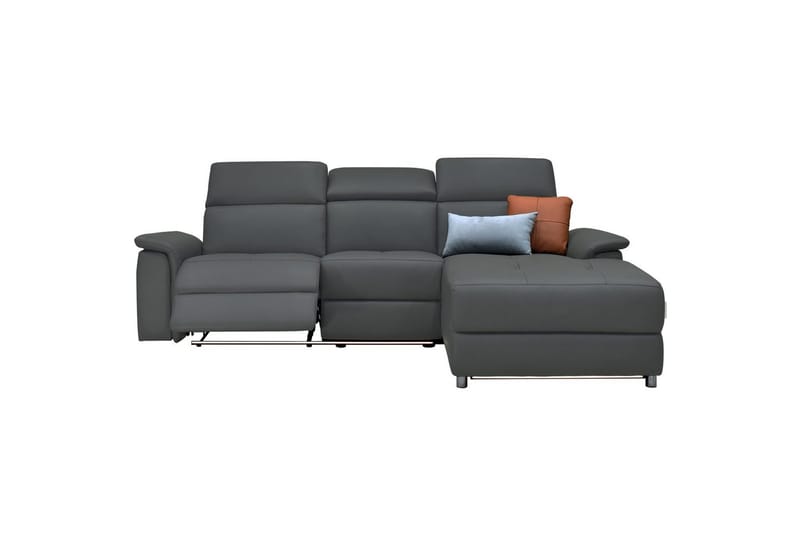 Hjørnesofa 3-personers Pareli Grå, PU, Højre manuel liggestol - Grå, PU, Højre manuel liggestol - Møbler - Sofaer - Recliner sofaer