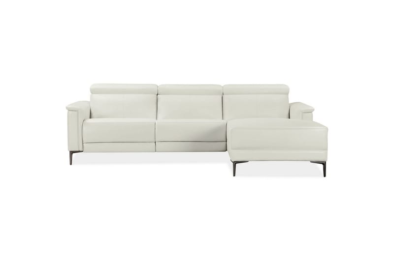Hjørnesofa 3-personers Lund Creme, PU, Højre elektrisk liggestol - Creme, PU, Højre elektrisk liggestol - Møbler - Sofaer - Lædersofaer