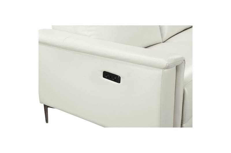Hjørnesofa 3-personers Lund Creme, PU, Højre elektrisk liggestol - Creme, PU, Højre elektrisk liggestol - Møbler - Sofaer - Lædersofaer