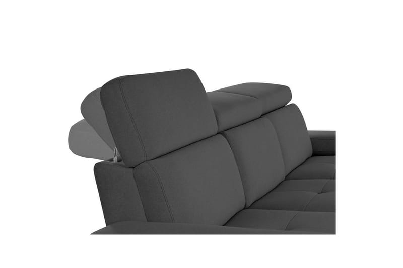 Hjørnesofa 3-personers Rayland Antracit, Søndagsstof, Højre manuel liggestol - Antracit, Søndagsstof, Højre manuel liggestol - Møbler - Sofaer - Recliner sofaer