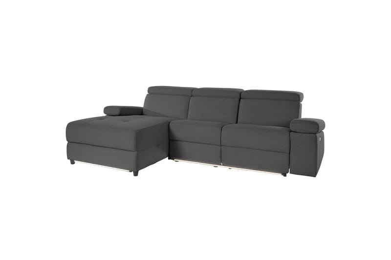 Hjørnesofa 3-personers Rayland Antracit, Søndagsstof, Venstre Elektrisk Tilbagelæner - Antracit, Søndagsstof, Venstre Elektrisk Tilbagelæner - Møbler - Sofaer - Recliner sofaer