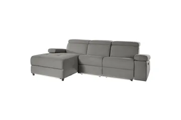 Hjørnesofa 3-personers Rayland Grå, Søndagsstof, Venstre Manuel Tilbagelæner