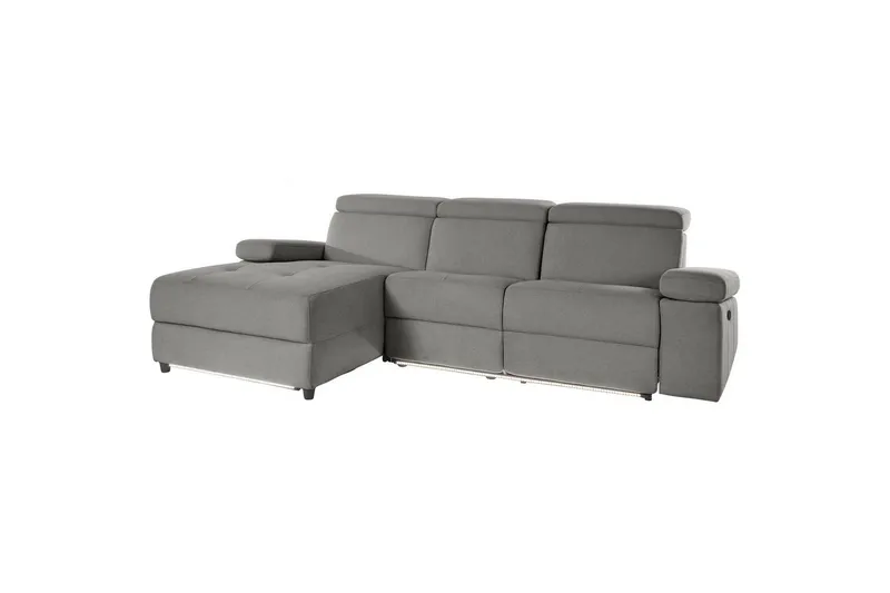 Hjørnesofa 3-personers Rayland Grå, Søndagsstof, Venstre Manuel Tilbagelæner - Grå, Søndagsstof, Venstre Manuel Tilbagelæner - Møbler - Sofaer - Recliner sofaer