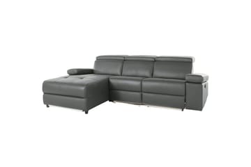 Hjørnesofa 3-personers Rayland Grå, Læder/PU, Venstre Manuel Tilbagelæner