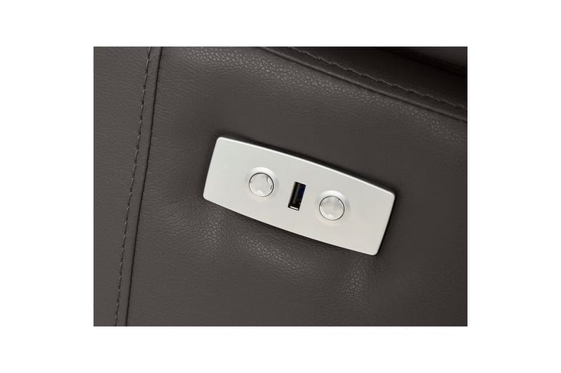 Hjørnesofa 3-personers Rayland Brun, PU, Venstre Elektrisk Tilbagelæner - Brun, PU, Venstre Elektrisk Tilbagelæner - Møbler - Sofaer - Lædersofaer