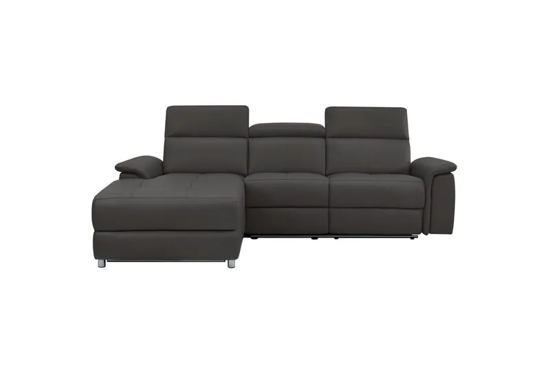 Hjørnesofa 3-personers Pareli Brun, PU, Venstre Elektrisk Tilbagelæner - Brun, PU, Venstre Elektrisk Tilbagelæner - Møbler - Sofaer - Lædersofaer