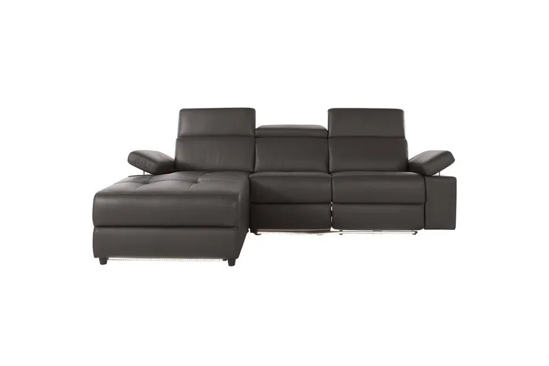 Hjørnesofa 3-personers Rayland Brun, PU, Venstre Elektrisk Tilbagelæner - Brun, PU, Venstre Elektrisk Tilbagelæner - Møbler - Sofaer - Lædersofaer