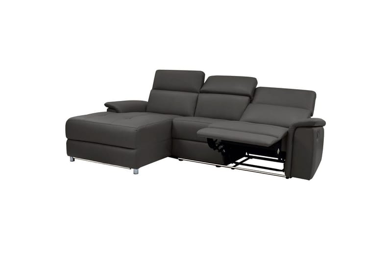 Hjørnesofa 3-personers Pareli Brun, PU, Venstre Elektrisk Tilbagelæner - Brun, PU, Venstre Elektrisk Tilbagelæner - Møbler - Sofaer - Lædersofaer