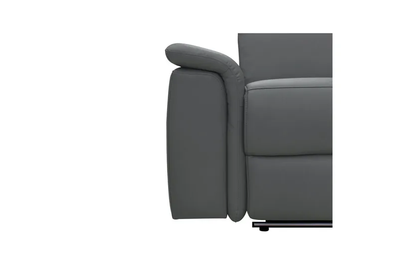 Hjørnesofa 3-personers Pareli Grå, Læder/PU, Højre elektrisk liggestol - Grå, Læder/PU, Højre elektrisk liggestol - Møbler - Sofaer - Lædersofaer