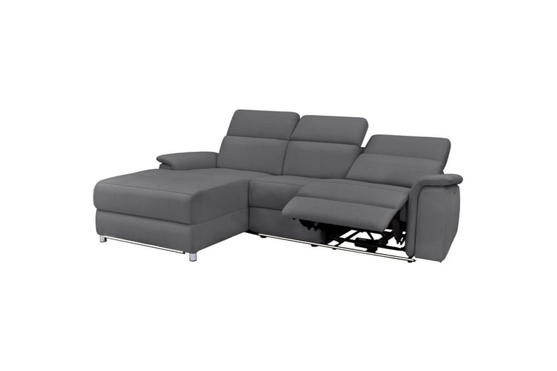 Hjørnesofa 3-personers Pareli Grå, Sandstof, Venstre Elektrisk Tilbagelæner - Grå, Sandstof, Venstre Elektrisk Tilbagelæner - Møbler - Sofaer - Recliner sofaer