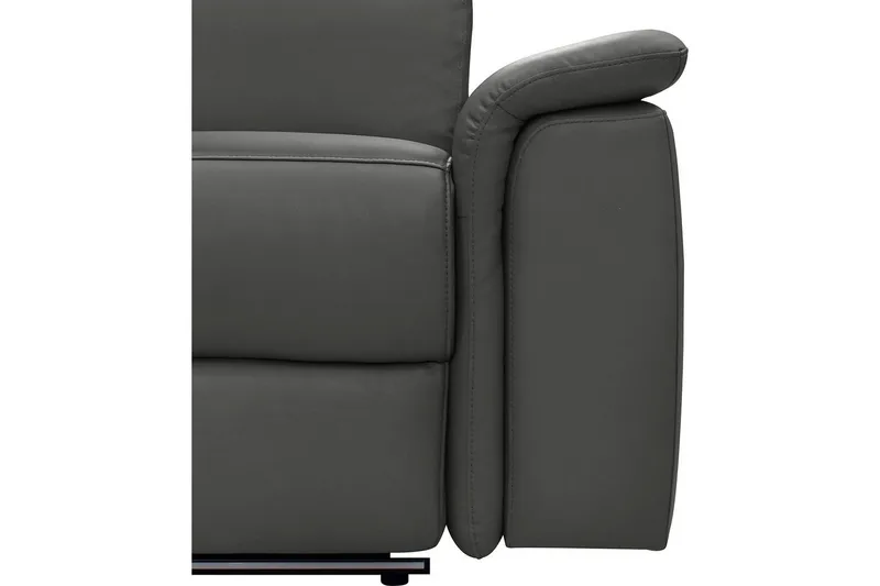 Hjørnesofa 3-personers Pareli Sort, PU, Venstre Elektrisk Tilbagelæner - Sort, PU, Venstre Elektrisk Tilbagelæner - Møbler - Sofaer - Lædersofaer