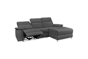 Hjørnesofa 3-personers Pareli Antracit, Søndagsstof, Højre elektrisk liggestol - Antracit, Søndagsstof, Højre elektrisk liggestol - Møbler - Sofaer - Recliner sofaer