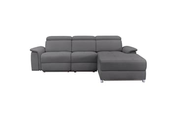 Hjørnesofa 3-personers Pareli Antracit, Søndagsstof, Højre elektrisk liggestol - Antracit, Søndagsstof, Højre elektrisk liggestol - Møbler - Sofaer - Recliner sofaer