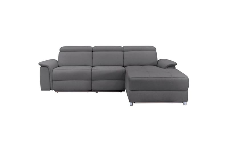 Hjørnesofa 3-personers Pareli Antracit, Søndagsstof, Højre elektrisk liggestol - Antracit, Søndagsstof, Højre elektrisk liggestol - Møbler - Sofaer - Recliner sofaer