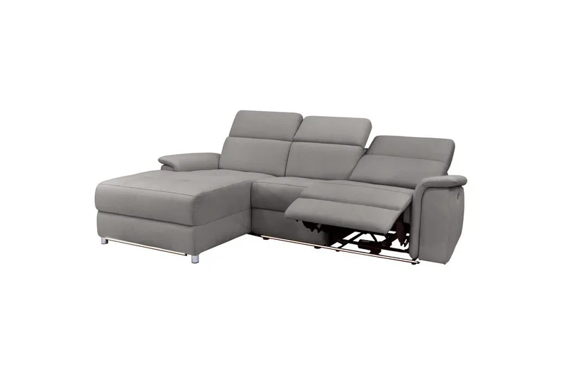 Hjørnesofa 3-personers Pareli Grå, Søndagsstof, Venstre Manuel Tilbagelæner - Grå, Søndagsstof, Venstre Manuel Tilbagelæner - Møbler - Sofaer - Recliner sofaer