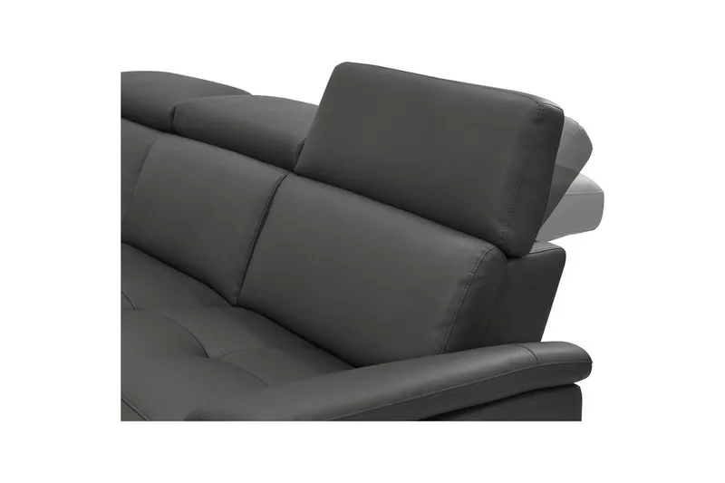 Hjørnesofa 3-personers Pareli Sort, PU, Venstre Elektrisk Tilbagelæner - Sort, PU, Venstre Elektrisk Tilbagelæner - Møbler - Sofaer - Lædersofaer