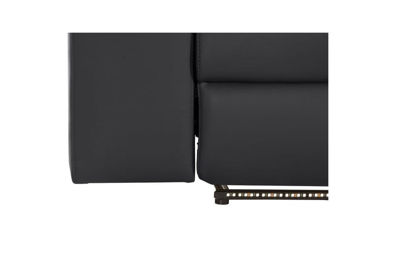 Hjørnesofa 3-personers Rayland Sort, Læder/PU, Højre manuel liggestol - Sort, Læder/PU, Højre manuel liggestol - Møbler - Sofaer - Lædersofaer