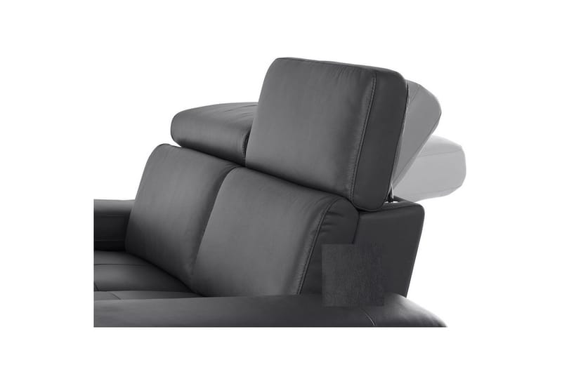 Hjørnesofa 3-personers Rayland Sort, PU, Venstre Elektrisk Tilbagelæner - Sort, PU, Venstre Elektrisk Tilbagelæner - Møbler - Sofaer - Lædersofaer