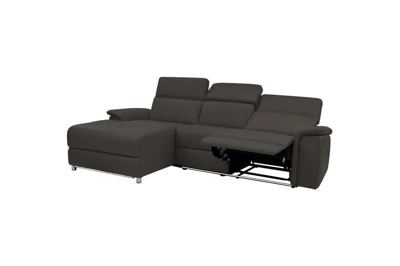 Hjørnesofa 3-personers Pareli Brun, Læder/PU, Venstre Manuel Tilbagelæner - Brun, Læder/PU, Venstre Manuel Tilbagelæner - Møbler - Sofaer - Lædersofaer