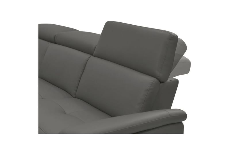 Hjørnesofa 3-personers Pareli Grå, Læder/PU, Venstre Manuel Tilbagelæner - Grå, Læder/PU, Venstre Manuel Tilbagelæner - Møbler - Sofaer - Lædersofaer