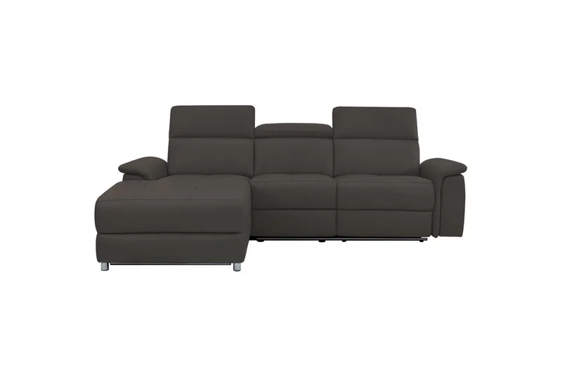 Hjørnesofa 3-personers Pareli Brun, Læder/PU, Venstre Manuel Tilbagelæner - Brun, Læder/PU, Venstre Manuel Tilbagelæner - Møbler - Sofaer - Lædersofaer