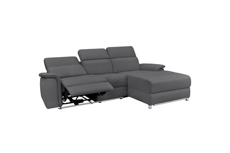 Hjørnesofa 3-personers Pareli Antracit, Søndagsstof, Højre manuel liggestol - Antracit, Søndagsstof, Højre manuel liggestol - Møbler - Sofaer - Recliner sofaer