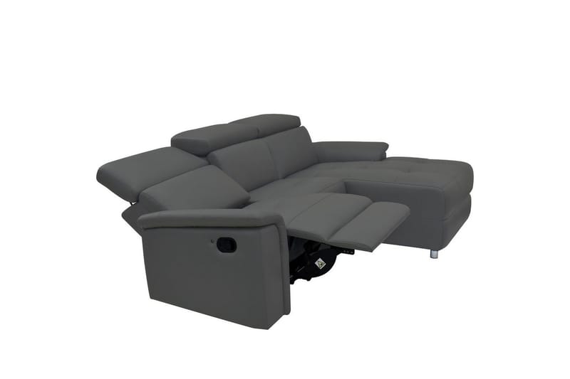 Hjørnesofa 3-personers Pareli Grå, PU, Højre manuel liggestol - Grå, PU, Højre manuel liggestol - Møbler - Sofaer - Lædersofaer