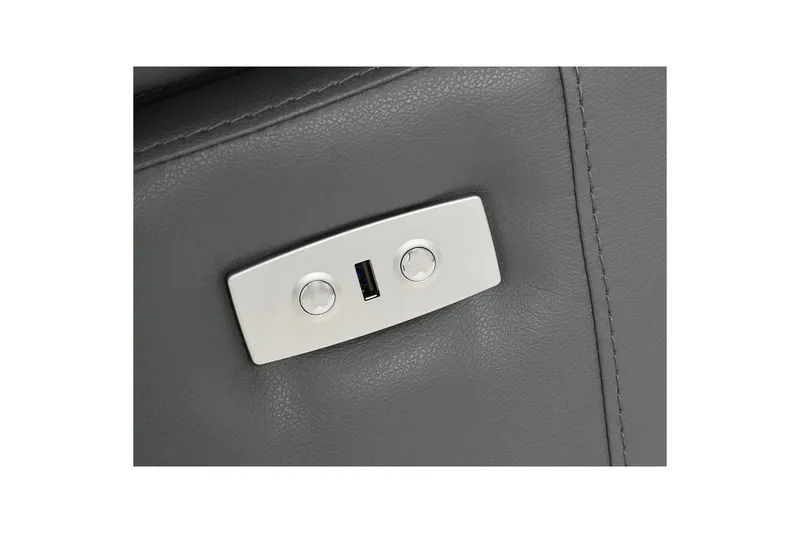 Hjørnesofa 3-personers Rayland Grå, Læder/PU, Højre elektrisk liggestol - Grå, Læder/PU, Højre elektrisk liggestol - Møbler - Sofaer - Lædersofaer