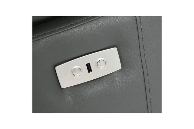 Hjørnesofa 3-personers Rayland Grå, Læder/PU, Højre elektrisk liggestol - Grå, Læder/PU, Højre elektrisk liggestol - Møbler - Sofaer - Lædersofaer