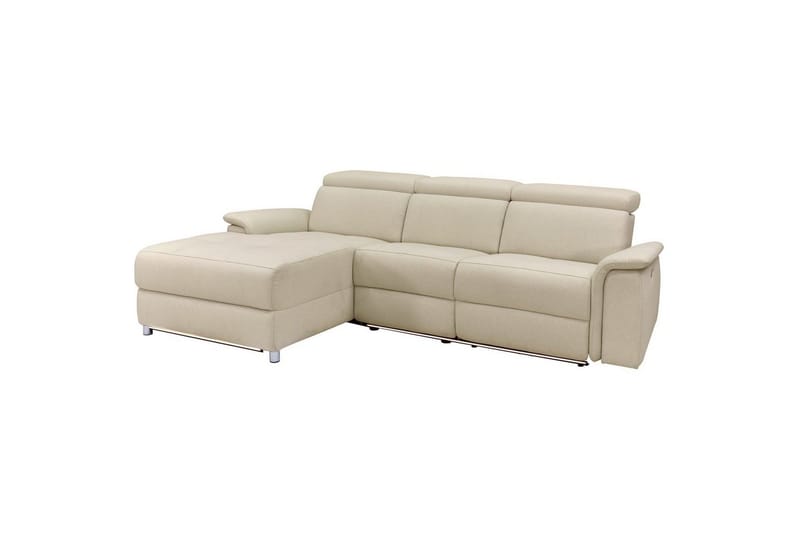 Hjørnesofa 3-personers Pareli Hvid, Søndagsstof, Venstre Manuel Tilbagelæner - Hvid, Søndagsstof, Venstre Manuel Tilbagelæner - Møbler - Sofaer - Recliner sofaer