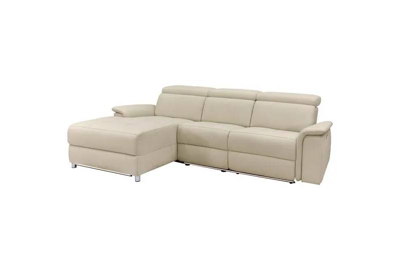 Hjørnesofa 3-personers Pareli Hvid, Søndagsstof, Venstre Manuel Tilbagelæner - Hvid, Søndagsstof, Venstre Manuel Tilbagelæner - Møbler - Sofaer - Recliner sofaer