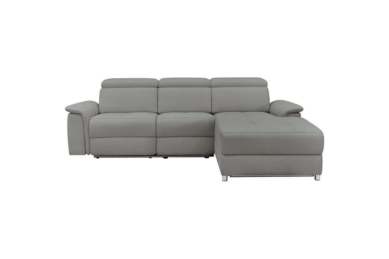 Hjørnesofa 3-personers Pareli Grå, Søndagsstof, Højre elektrisk liggestol - Grå, Søndagsstof, Højre elektrisk liggestol - Møbler - Sofaer - Recliner sofaer