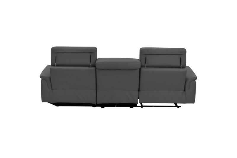 Hjørnesofa 3-personers Pareli Grå, Læder/PU, Højre manuel liggestol - Grå, Læder/PU, Højre manuel liggestol - Møbler - Sofaer - Lædersofaer