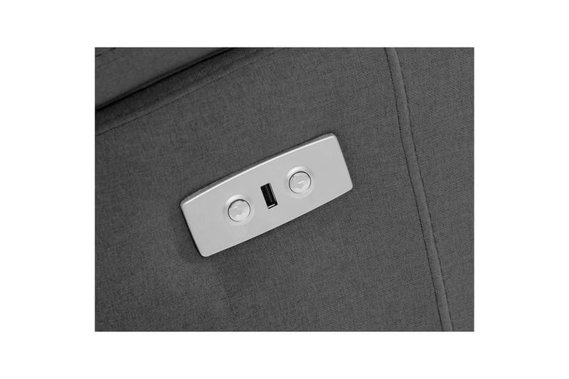 Hjørnesofa 3-personers Rayland Grå, Søndagsstof, Højre elektrisk liggestol - Grå, Søndagsstof, Højre elektrisk liggestol - Møbler - Sofaer - Recliner sofaer