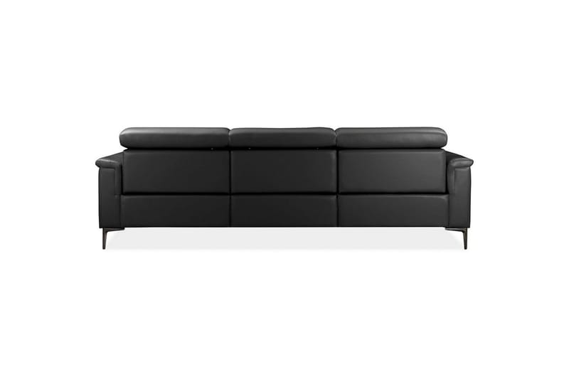 Hjørnesofa 3-personers Lund Sort, PU, Højre elektrisk liggestol - Sort, PU, Højre elektrisk liggestol - Møbler - Sofaer - Lædersofaer