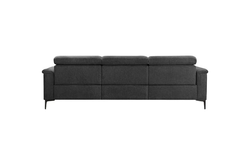 Hjørnesofa 3-personers Lund Antracit, Belfast stof, Højre manuel liggestol - Antracit, Belfast stof, Højre manuel liggestol - Møbler - Sofaer - Recliner sofaer