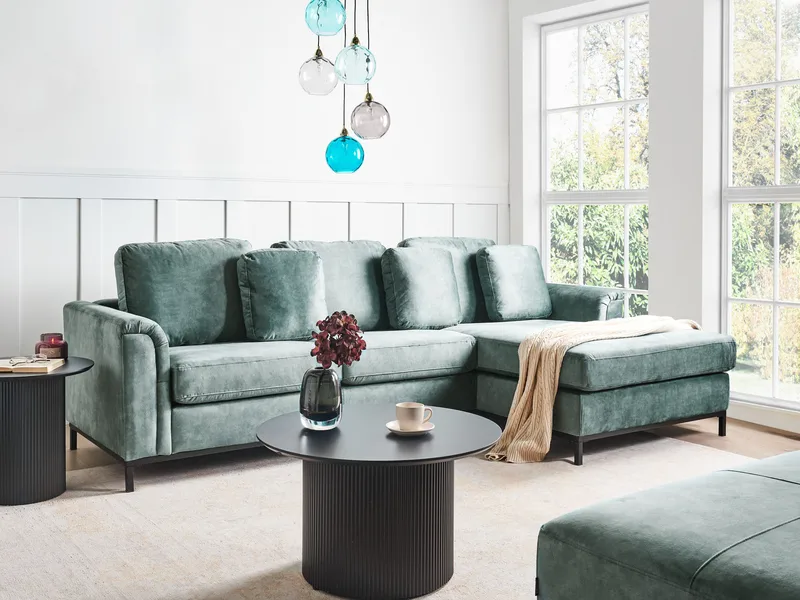 Hjørnesofa 4-personers Oslo venstrevendt - Blågrøn - Møbler - Sofaer - Sofa med chaiselong