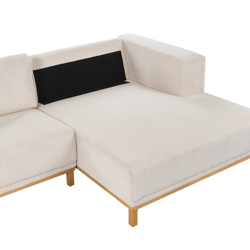 Hjørnesofa 5-personers Veng - Lysebrun, lys beige - Møbler - Sofaer - Sofa med chaiselong