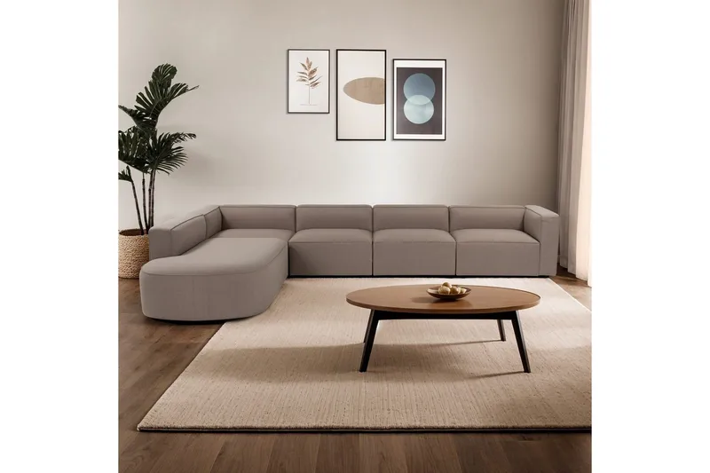 Hjørnesofa Abbas Lysebrun - Lysebrun - Møbler - Sofaer - Hjørnesofa