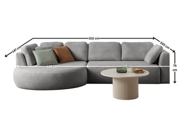 Hjørnesofa Atelier Del Sofa Venezia Venstre (310 x 75 x 105 cm) Grå - Grå - Møbler - Sofaer - Hjørnesofa