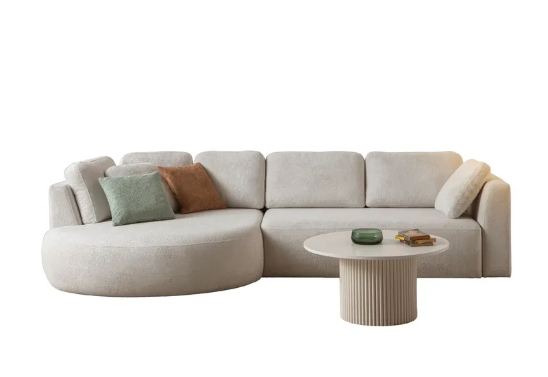 Hjørnesofa Atelier Del Sofa Venezia Venstre (310 x 75 x 105 cm) Hvid, Hvid