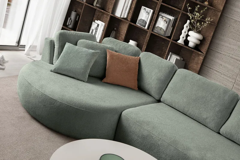Hjørnesofa Atelier Del Sofa Venezia Venstre (310 x 75 x 105 cm) Liquid Green - Liquid Green - Møbler - Sofaer - Hjørnesofa
